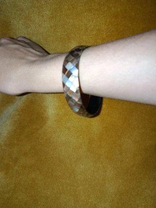 Pulsera Madera y Nácar Marrón/Plata