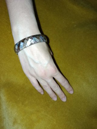 Pulsera Madera y Nácar Marrón/Plata