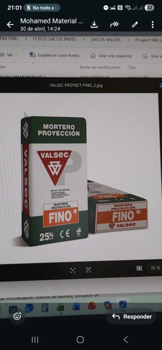Valsec Mortero Proyección Fino 25kg