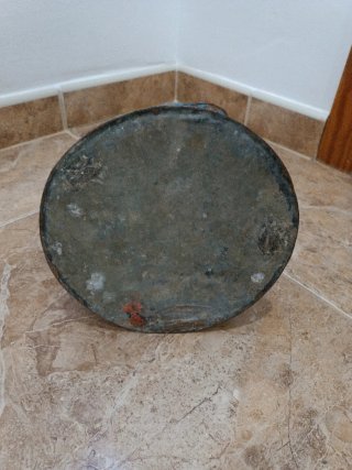 Jarra esmaltada azul antigua
