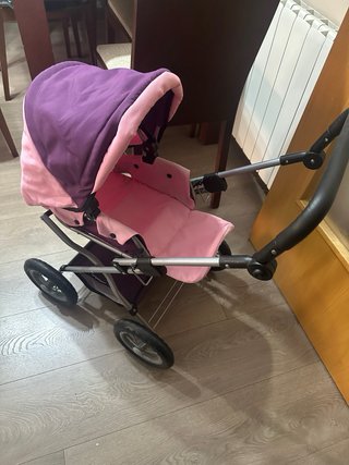 Carrito de juguete para bebé rosa y morado