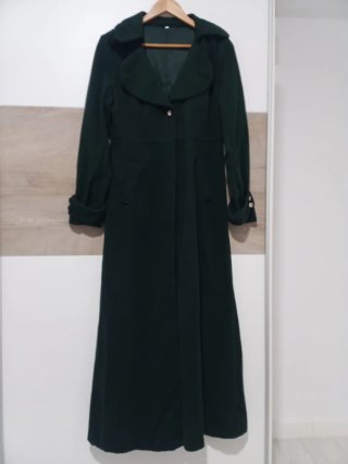 Cappotto lungo verde da donna