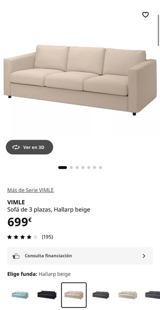 Sofá Ikea Beige Tela