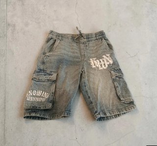 Shorts in denim per bambino con scritte 146 cm