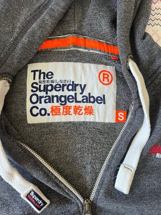 Sudadera Superdry con cremallera gris Talla