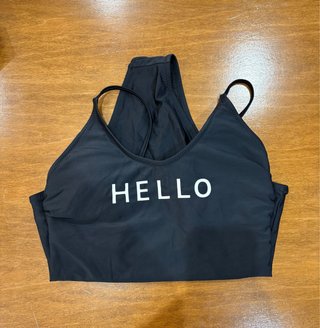 Costume da bagno intero nero con scritta HELLO 44