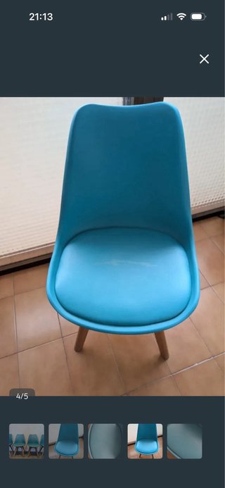 Set di 4 Sedie Nordiche Turchese