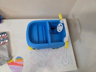 Cochecito azul para niños