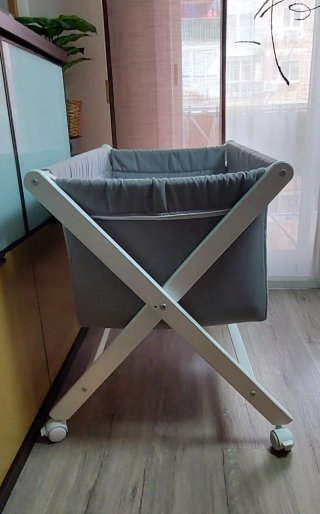 Minicuna Tijera Plegable Madera con Ruedas