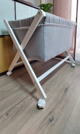 Minicuna Tijera Plegable Madera con Ruedas