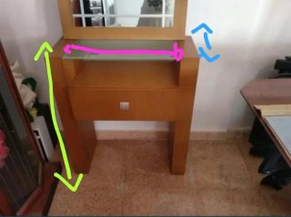 Mueble tocador madera con espejo