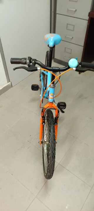 Bicicleta Infantil B'Twin Azul Naranja