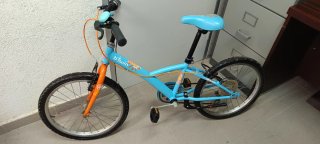 Bicicleta Infantil B'Twin Azul Naranja
