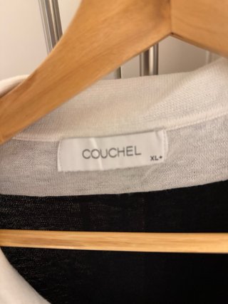 Jersey mujer cuello polo negro y beige