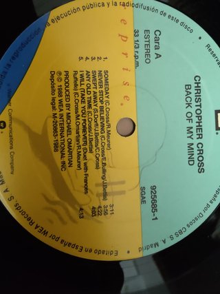 Vinilo Christopher Cross Back in my Mind