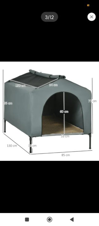 Casetta per cani grigio e marrone