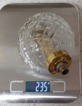 BOLA VIDRIO Y LATON LAMPARA.