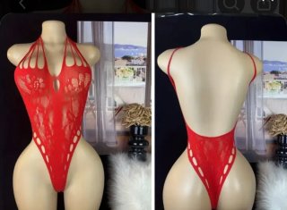 Body de encaje rojo talla única