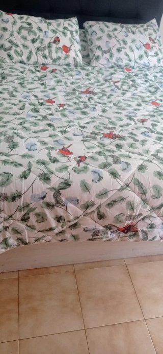 Juego de sábanas con estampado de pájaros