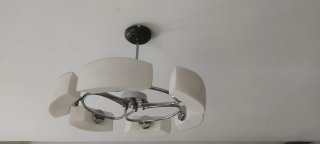 Lámpara de salón moderna plata y blanco