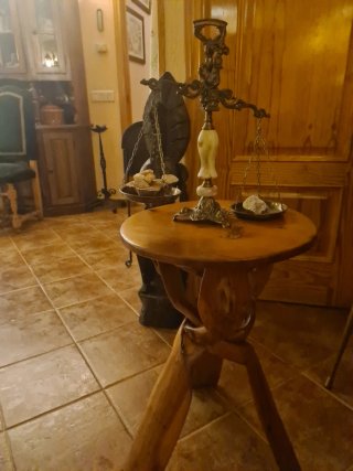 Balanza antigua bronce y alabastro
