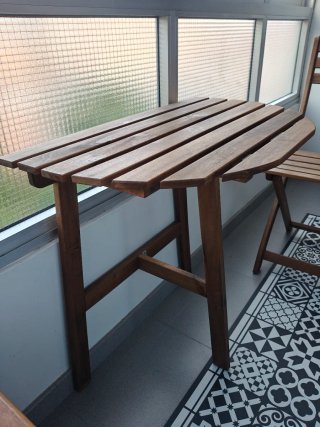 Mesa Plegable Ikea Askholmen Madera Marrón