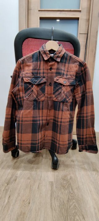 Sobrecamisa a cuadros naranja y negra