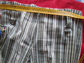 Pantalón rayas mujer beige/verde