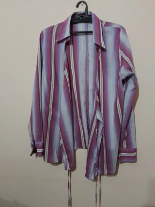 Blusa premamá rayas rosa y morado