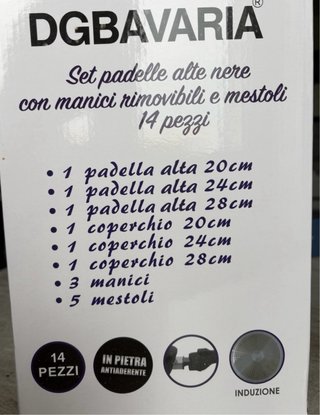 Nuovo Set Padelle Alte Nere DGBAVARIA 14 Pezzi