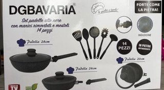 Nuovo Set Padelle Alte Nere DGBAVARIA 14 Pezzi