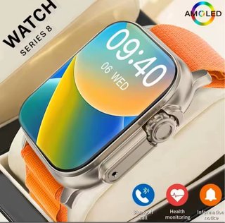 Smartwatch Serie 8 AMOLED Naranja/Plata