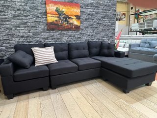 Sofá Chaise Longue Negro 243cm