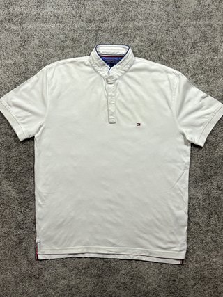 Tommy Hilfiger polo blanco cuello mao L