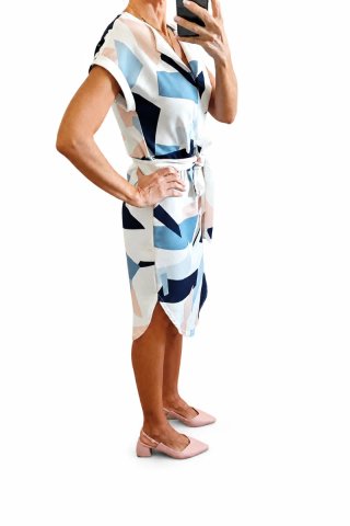 Vestido estampado con cinturón
