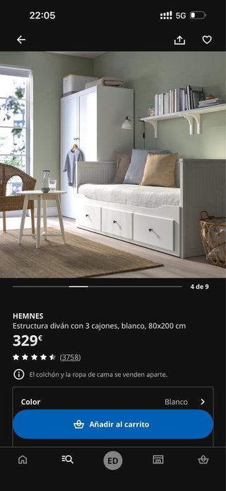 Estructura Cama Nido Hemnes con 2 Colchones