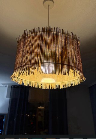 Lámpara de techo ratán estilo boho