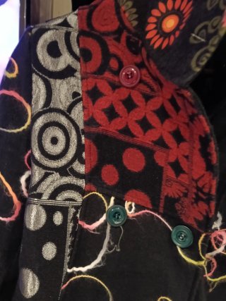 Cappotto patchwork in tessuto da donna