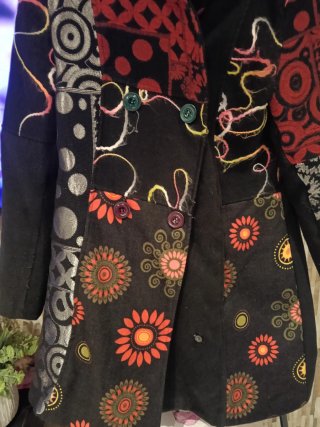 Cappotto patchwork in tessuto da donna