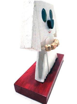 Perrito de madera Cachorrito blanco