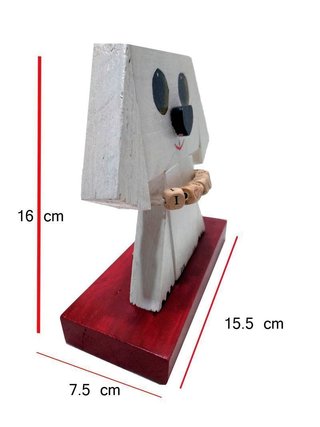 Perrito de madera Cachorrito blanco