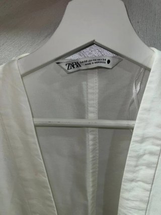 Camisa Zara Blanca Manga Larga