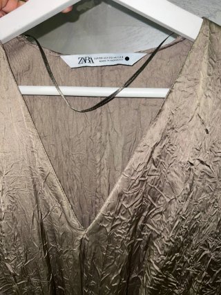Vestido Zara Talla Única Verde Oliva