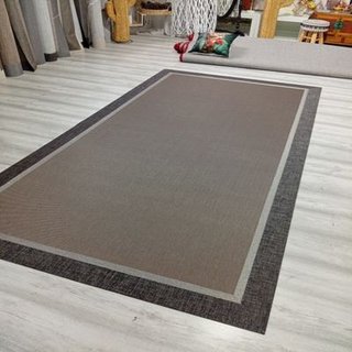 Alfombra Vinilo Lavable Marrón y Gris