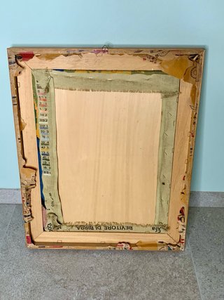 Quadro Gobelin Vintage Uomo con Pipa e Birra