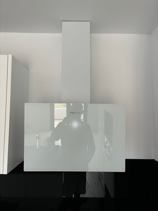 Campana extractora blanca cristal
