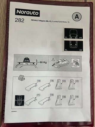 Barras de techo coche + anclajes