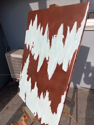 Tela "White Vibes", 50x70cm, dipinto a mano