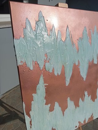 Tela "White Vibes", 50x70cm, dipinto a mano
