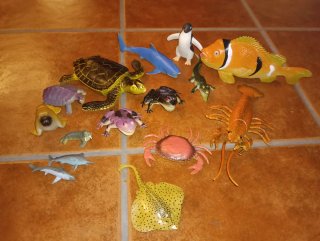 Lote Juguetes Plástico: Animales Marinos y de Agua